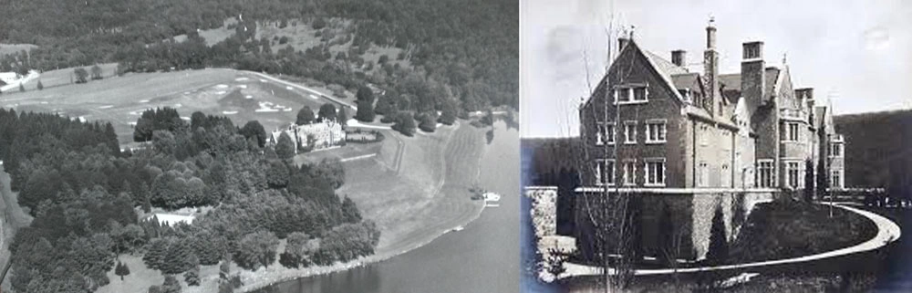 1937 aerial view of “Allamuchy Farms”; Northside of the “Rutherfurd House”.